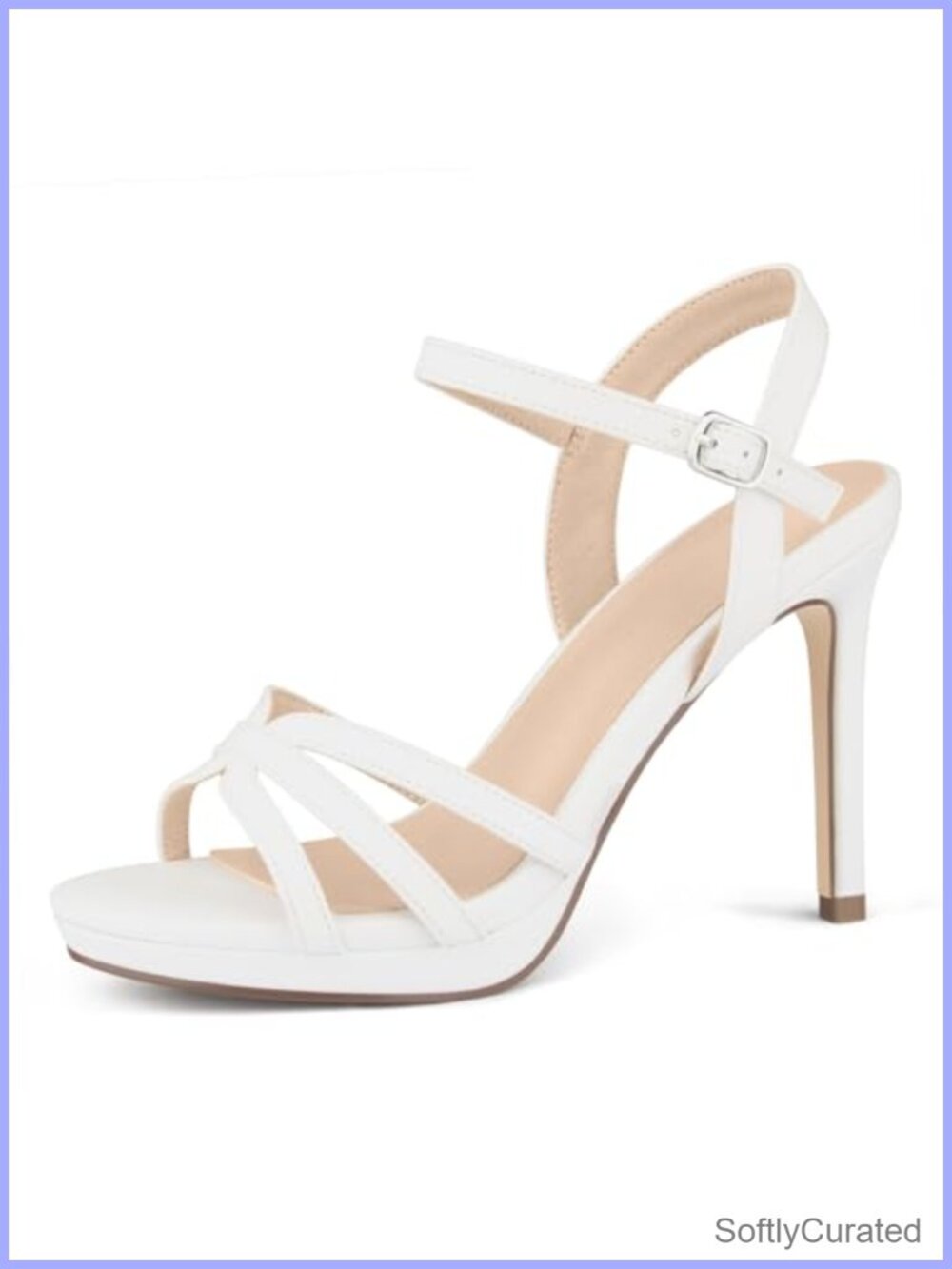 Strappy Platform Heeled Sandals Stiletto X-Strap Slingback Open Toe